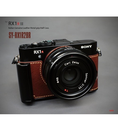 Leather Metal Grip Half Case SY-RX1R2BR for Sony